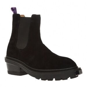 Eytys NIKITA chunky Black Leather SUEDE ankle Chelsea Boots 40 7 M 9.5 W Unisex